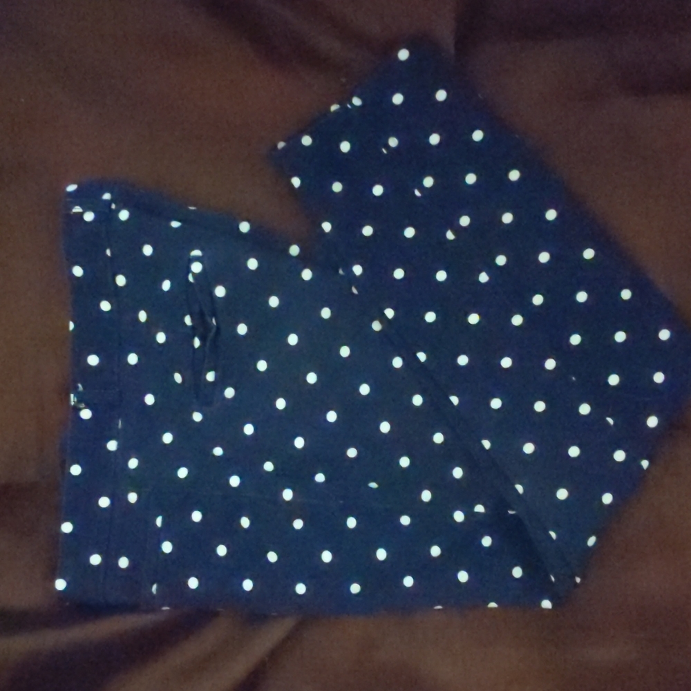 Blue polka dot pants